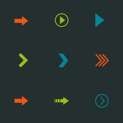 bright stylish arrows on a dark background