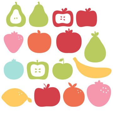 fruit and vegetable silhouettes