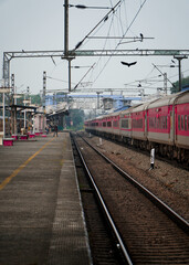Fototapeta na wymiar train on Indian railway station