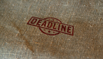 Fototapeta na wymiar Deadline stamp and stamping business work concept