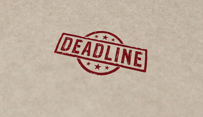 Deadline stamp and stamping business work concept