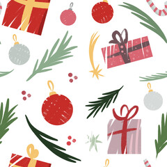 Christmas seamless pattern. Perfect for wrapping paper design - 543476639