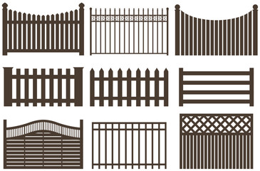 set of wooden fences