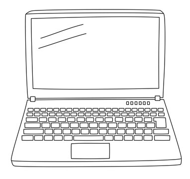 doodled laptop illustration