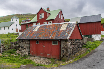 Das Dorf Elduvík, Insel Eysturoy, Färöer Inseln