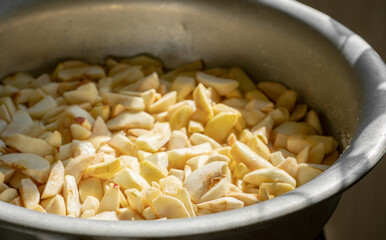 The process of making apple jam