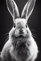 Studio Portrait of a Beautiful Rabbit 