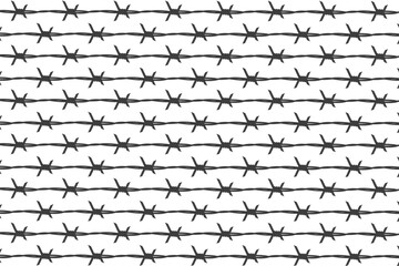 Barb pattern background, Gray barbed wire isolated on white background