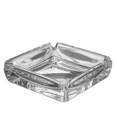 3d rendering illustration of a square glass ashtray