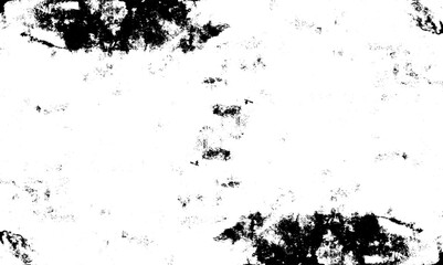Monochrome texture composed of irregular graphic elements. Distressed uneven grunge background. Abstract vector illustration. Overlay for interesting effect and depth. Isolated on white background.