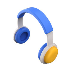 3D Icon headphones isolated