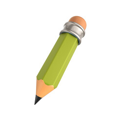 Isolated 3d render pencil icon Illustration