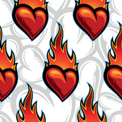 Love heart seamless pattern design vector art graphic for print, Valentine's day wrapping paper, postcard, wallpaper and textile