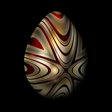 Gold-Covered Red Glass Egg
