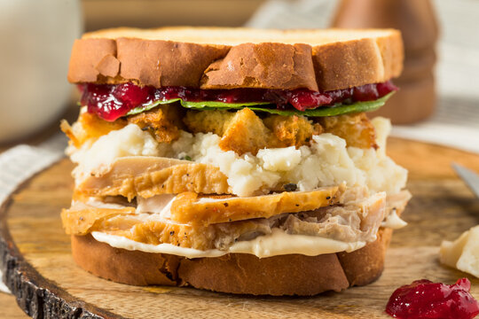 Homemade Thanksgiving Leftover Turkey Sandwich