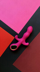 Sex toy for women. Vibrator on a black background. Useful for adult, sex shop