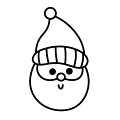 Head Santa claus christmas line icon.