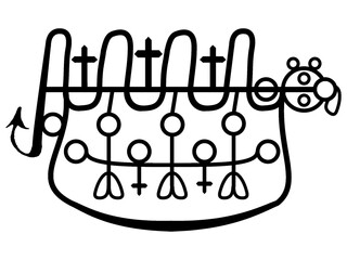 Sigil or Seal of Vepar from a portion of the magical Grimoire called Ars Goetia, part of The Grimoire titled: The Lesser Key of Solomon or the Lemegeton of Somolon the King