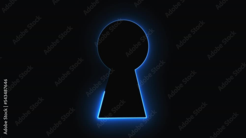 Aufkleber neon keyhole. computer generated 3d render