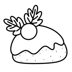 Christmas cake line Icon.