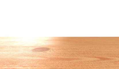 分離された背景上の木製テーブルの3Dイラストレーション