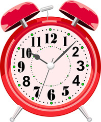 Red alarm isolated on the white background