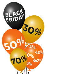 Poster Black Friday with Air Balloons