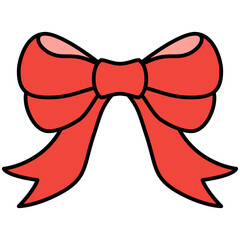 ribbon bow line filled icon