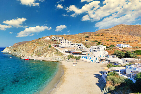 The sandy beach Agali in Folegandros, Greece