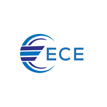 ECE letter logo. ECE blue image on white background. ECE vector logo design for entrepreneur and business. ECE best icon.
