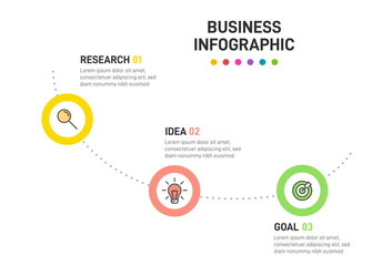 Fototapeta premium Vertical infographic design with icons and 3 options or steps. Thin line. Infographics business concept. Can be used for info graphics, flow charts, presentations, mobile web sites, printed materials.
