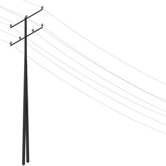 3d rendering illustration of a steel utility pole