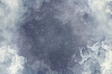 Smoke frame white background cloudy backdrop. Abstract background frame of smoke grunge blue texture