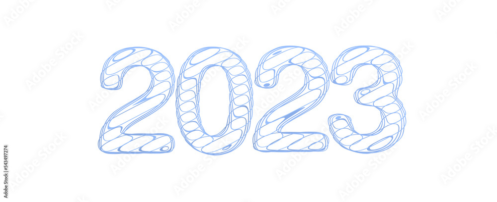 Poster Typography design of 2023 with 3d style design