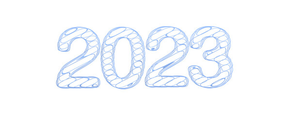 Typography design of 2023 with 3d style design