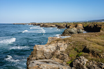 Fototapeta na wymiar Rugged coastline and cliffs of Asturias