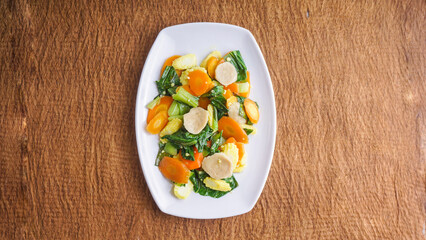 Capcay. indonesian Chinese food made from various vegetable. Delicious mix of vegetables fried