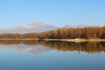 Beautiful sunny day at Alagovac lake 
