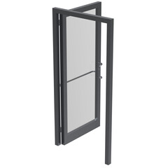3d rendering illustration of a storefront glass door