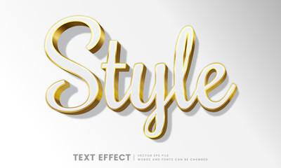 Editable elegant 3d gold text effect. Fancy font style perfect for logotype, title or heading text.