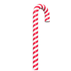 3d rendering illustration of a striped candy cane