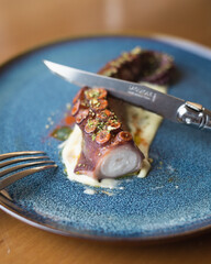 Grilled octopus with potato cream