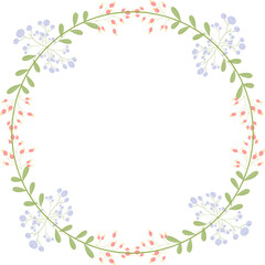 Obraz na płótnie Canvas Decorative frame, wreath with flowers