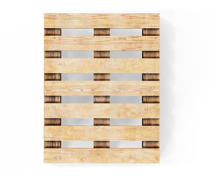 3d render of wooden pallets over a white background