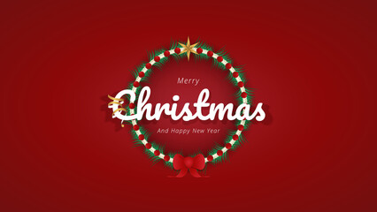Merry christmas and happy new year celebration greeting