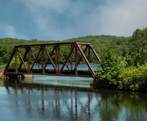 Trestle Bridge over the Connecticut River, New England 