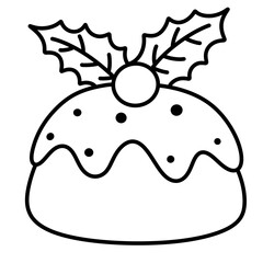 Christmas cake line Icon.