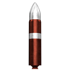 3d rendering illustration of a stylized intercontinental ballistic missile