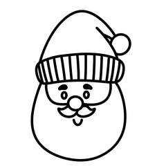 Head Santa claus christmas line icon.