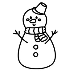 Snow man line Icon.